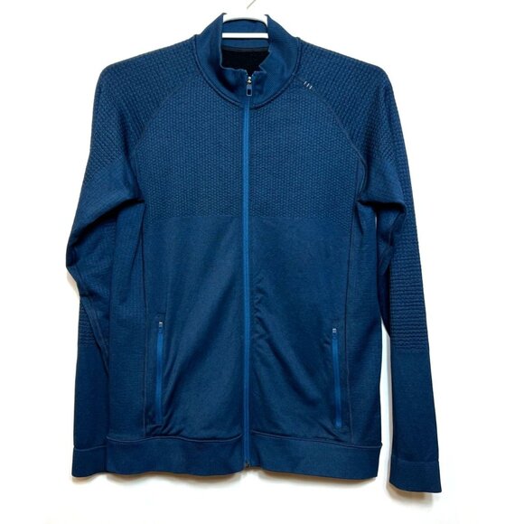 Lululemon Engineered Warmth Jacket Poseidon Black Wool Blend Mens Large - Picture 6 of 13